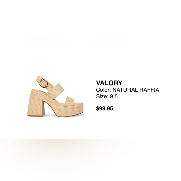Steve Madden Stylish Tan Valory Platform Sandals — 9.5 Natural Raffia - Picture 10 of 11